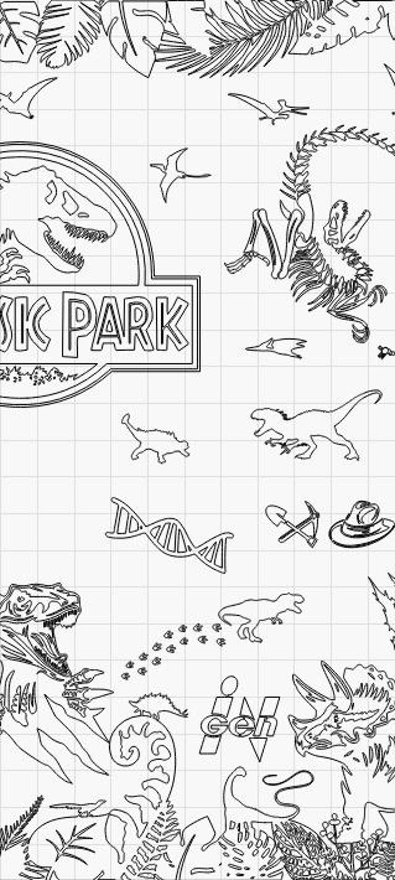 Jurassic Park Full Wrap Digital Laser Engraving File - 40oz Tumbler - Stanley Quencher image 5