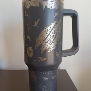 Jurassic Park Full Wrap Digital Laser Engraving File - 40oz Tumbler - Stanley Quencher image 3