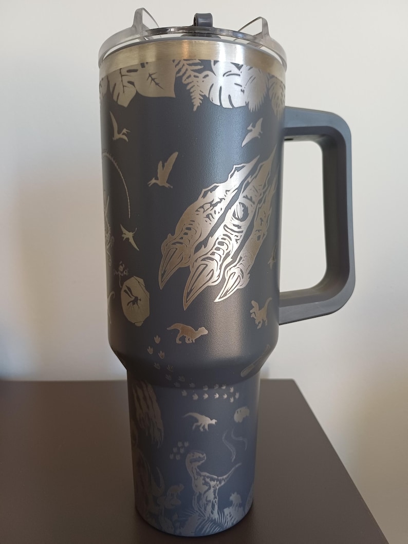 Jurassic Park Full Wrap Digital Laser Engraving File - 40oz Tumbler - Stanley Quencher image 3