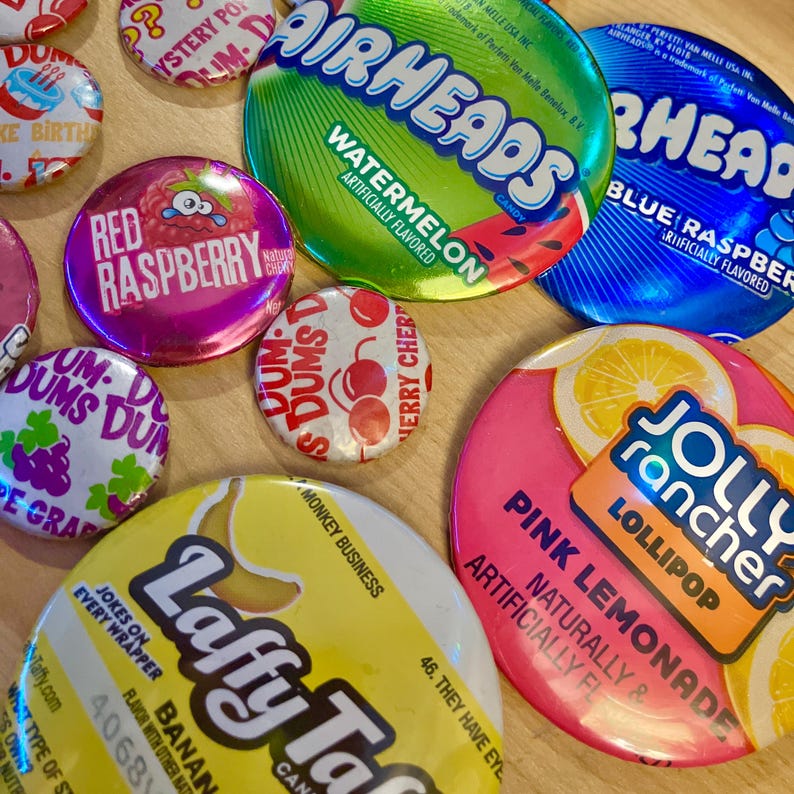 Candy Wrapper Buttons - Etsy