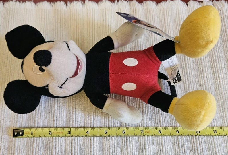 Vintage SEGA Prize Mickey Mouse Plush Disney Redemption Only Rare With Tags 10" image 11