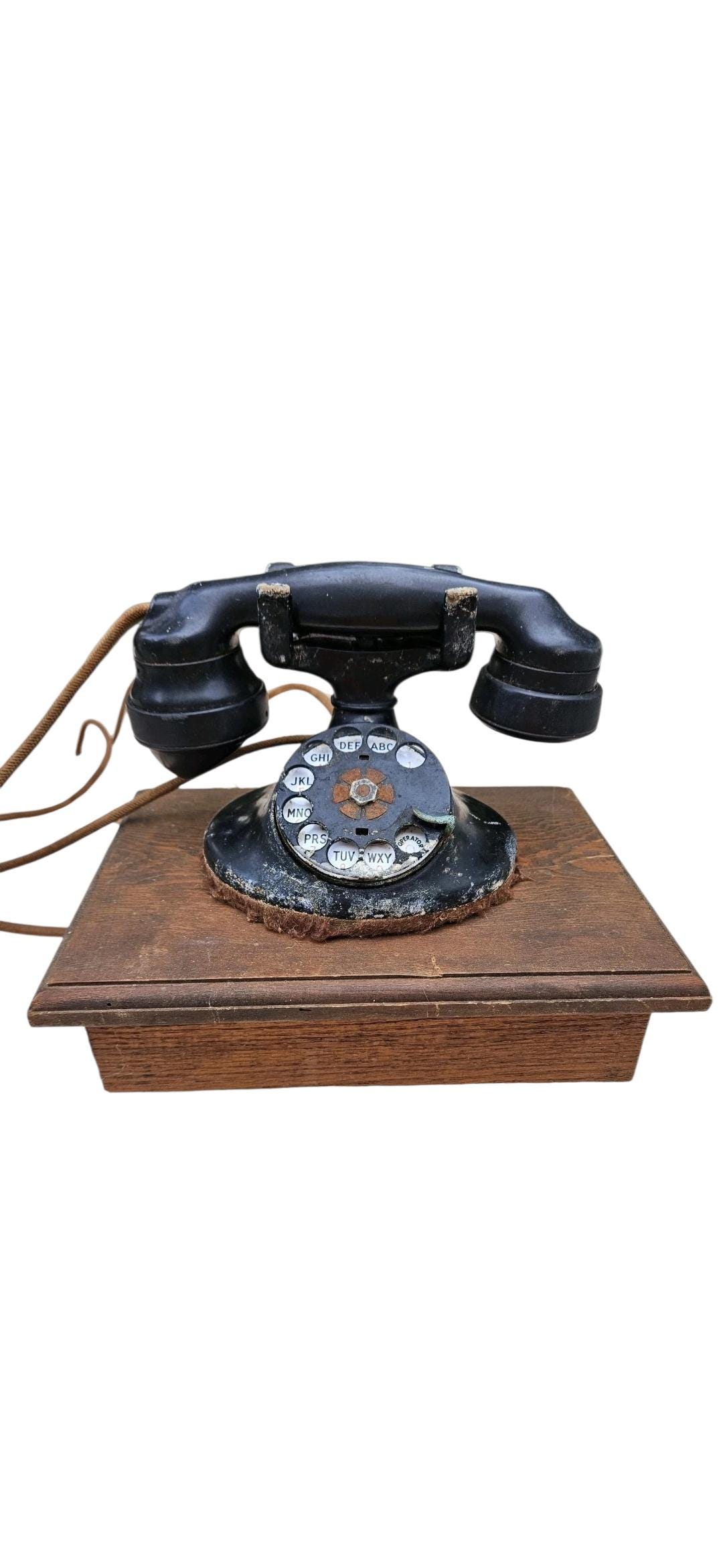 Old Rodeo Phone Very Old 1930's Western Electric Telephone With Vintage Oak Wood Ringer ...