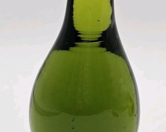Vintage Viking Epic Art Glass Sitting Cat Figurine In Avocado Green MCM