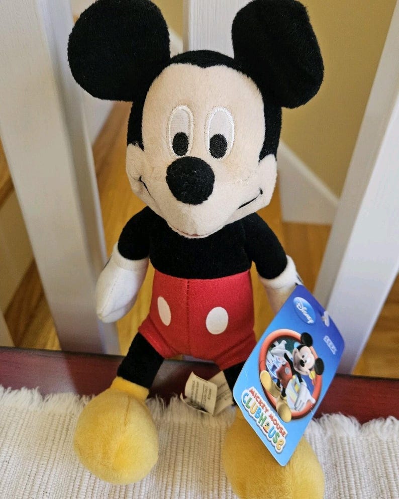 Vintage SEGA Prize Mickey Mouse Plush Disney Redemption Only Rare With Tags 10" image 1