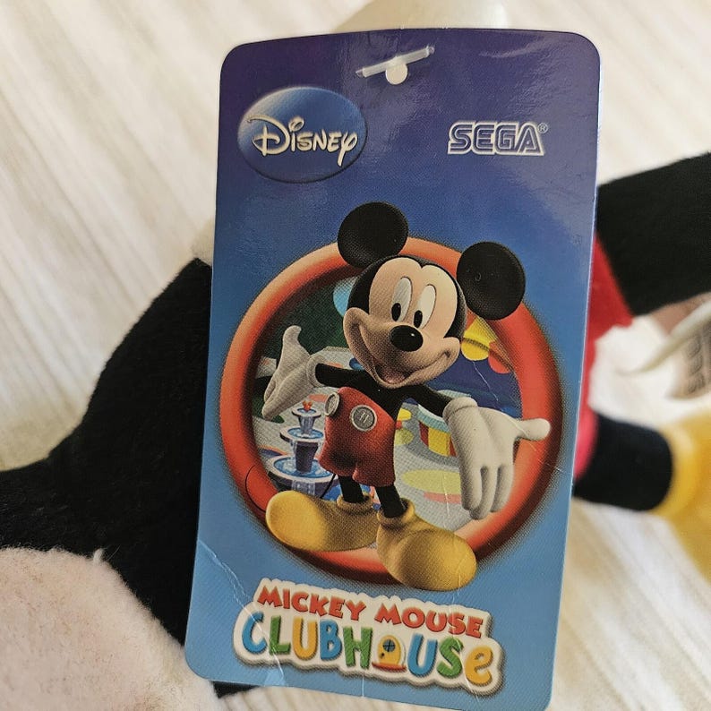 Vintage SEGA Prize Mickey Mouse Plush Disney Redemption Only Rare With Tags 10" image 3