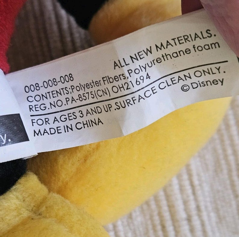 Vintage SEGA Prize Mickey Mouse Plush Disney Redemption Only Rare With Tags 10" image 7
