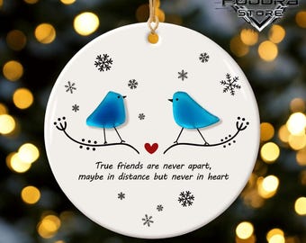 True Friends Sea Glass Ornament – Ceramic Friendship Keepsake