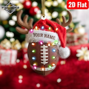 Personalized Football Christmas Ornament, Acrylic Holiday Gift