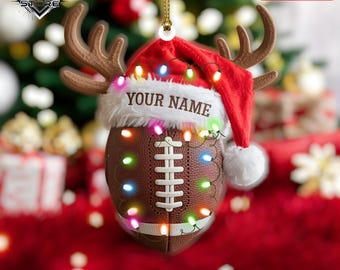 Personalized Football Christmas Ornament, Acrylic Holiday Gift