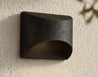 Applique da parete in ottone, lampada da parete per esterni con patina nera