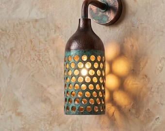 Aplique de pared oxidado, lámpara de pared minimalista para exteriores