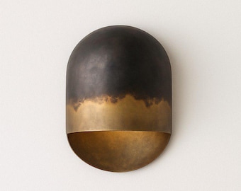 Brass Wall Lamp, Black Patina Sconce, Outdoor Rustic Farmhouse Lighting