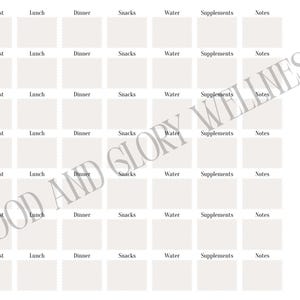 Weekly Meal Tracker | Printable Food + Wellness Log | PDF + PNG Download | Meal, Water, Supplement Log | Undated Nutrition Planner