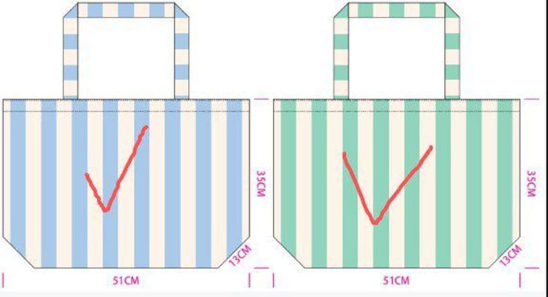 Embroidered Lemon Tote Bag, Striped Canvas Market Shopper, Summer Beach Gift image 5