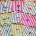 Personalized Striped Tote Bag, Custom Embroidered Name Gift product logo