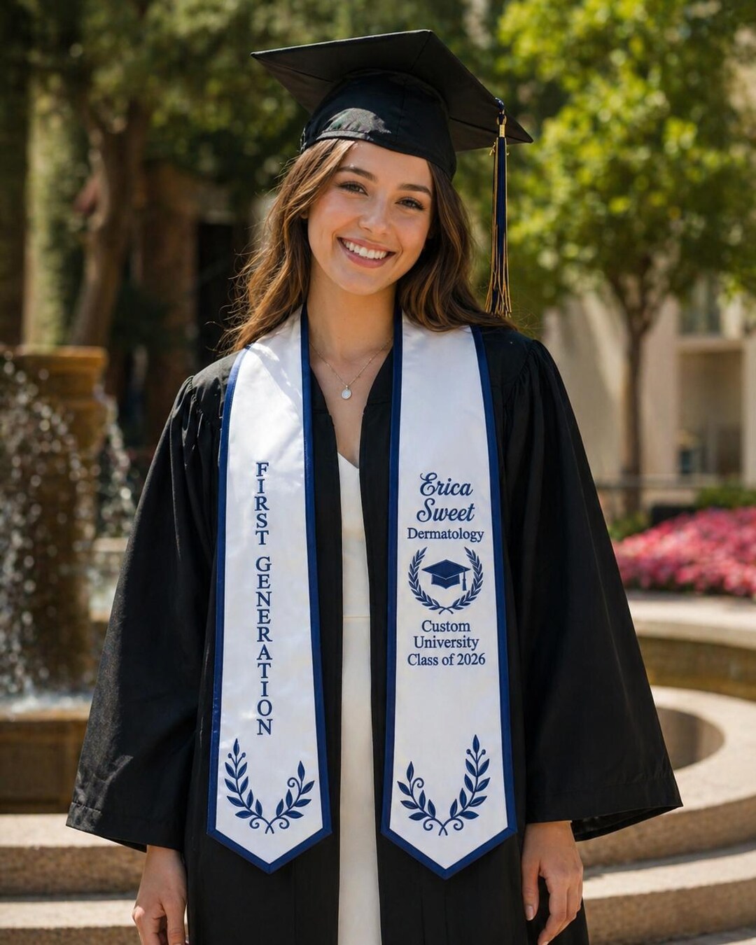 First Gen Grad Ribbon Custom Embroidered Graduation Stole, First Generation Grad Sash ...