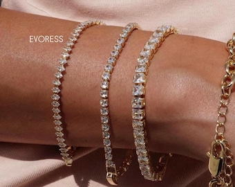 Gold CZ Tennis Armband, Marquise, Smaragd, Rundschliff