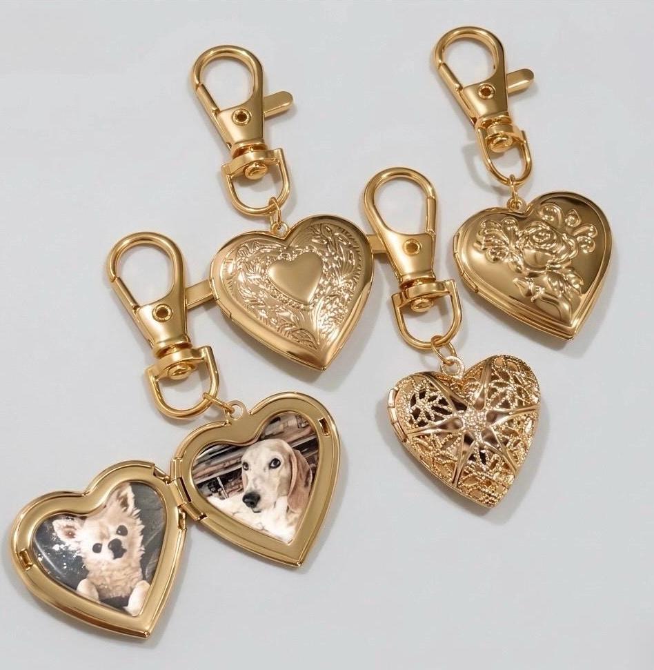 Personalized Photo Locket Keychain Pet Photo Keychain
