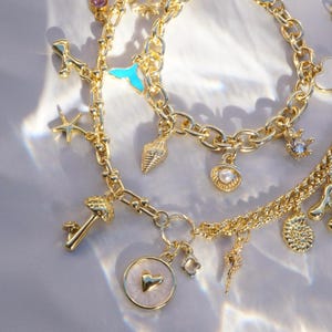 Personalized Gold Charm Bracelet for Women, Build Your Own Custom Charm Bracelet, Pick Your Charms, Customized Vintage Chunky Bracelet