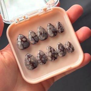 Pink/Tan and Brown abstract nail design