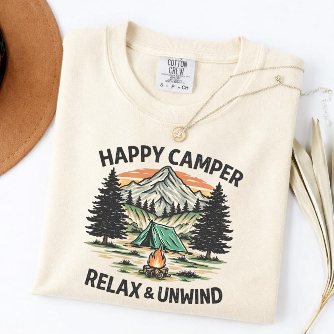 Happy Camper Relax & Unwind Campfire Shirt, Camp Crew Shirt,