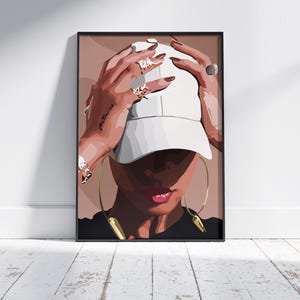 Black Woman Art Print: Afrocentric Fashion, Urban Room Decor (Digital Download)