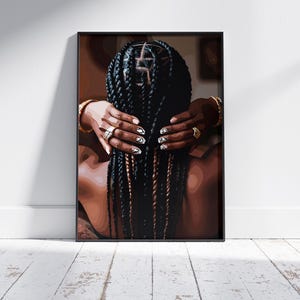 Black Woman Art Print: Afrocentric Fashion, Urban Room Decor (Digital Download)