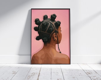 Black Woman Art, Bantu Style Art, Black Woman Wall Art, Black Girl Wall Art, African wall art, Black girl art, Wall Art Digital, Fashion Art