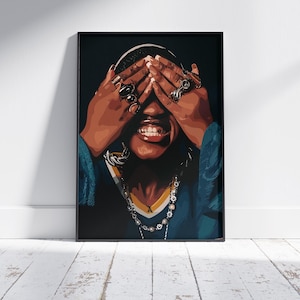 Black Woman Art Print: Afrocentric Fashion, Urban Room Decor (Digital Download)