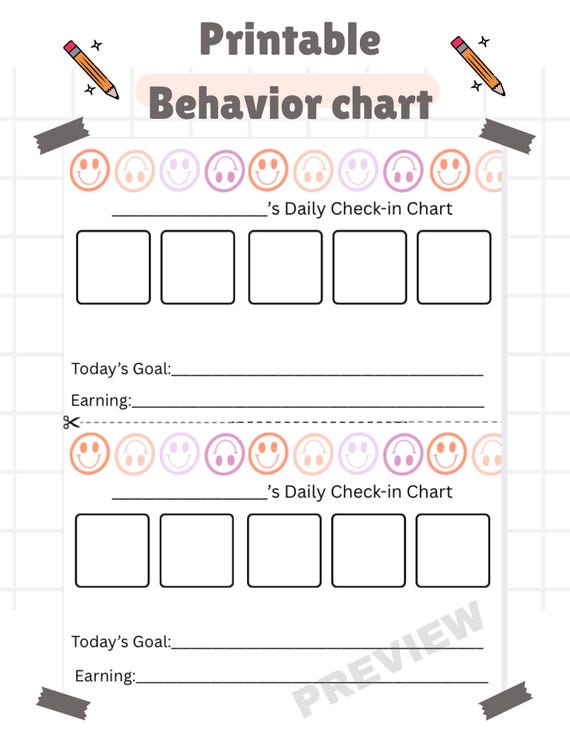 Printable Behavior Chart For Home