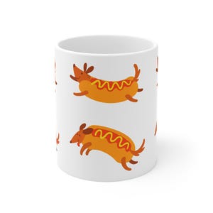 Hot Dog Lover&#39;s 11oz Mug, Cute Dog Mug, Funny Gift for Dog Owners, Pet Lover Coffee Cup, Animal Lover Kitchen Decor