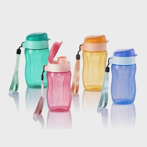 TUPPERWARE Slim Eco Bottle con cinturino (set da 4) 310 ml/ 10,4 oz