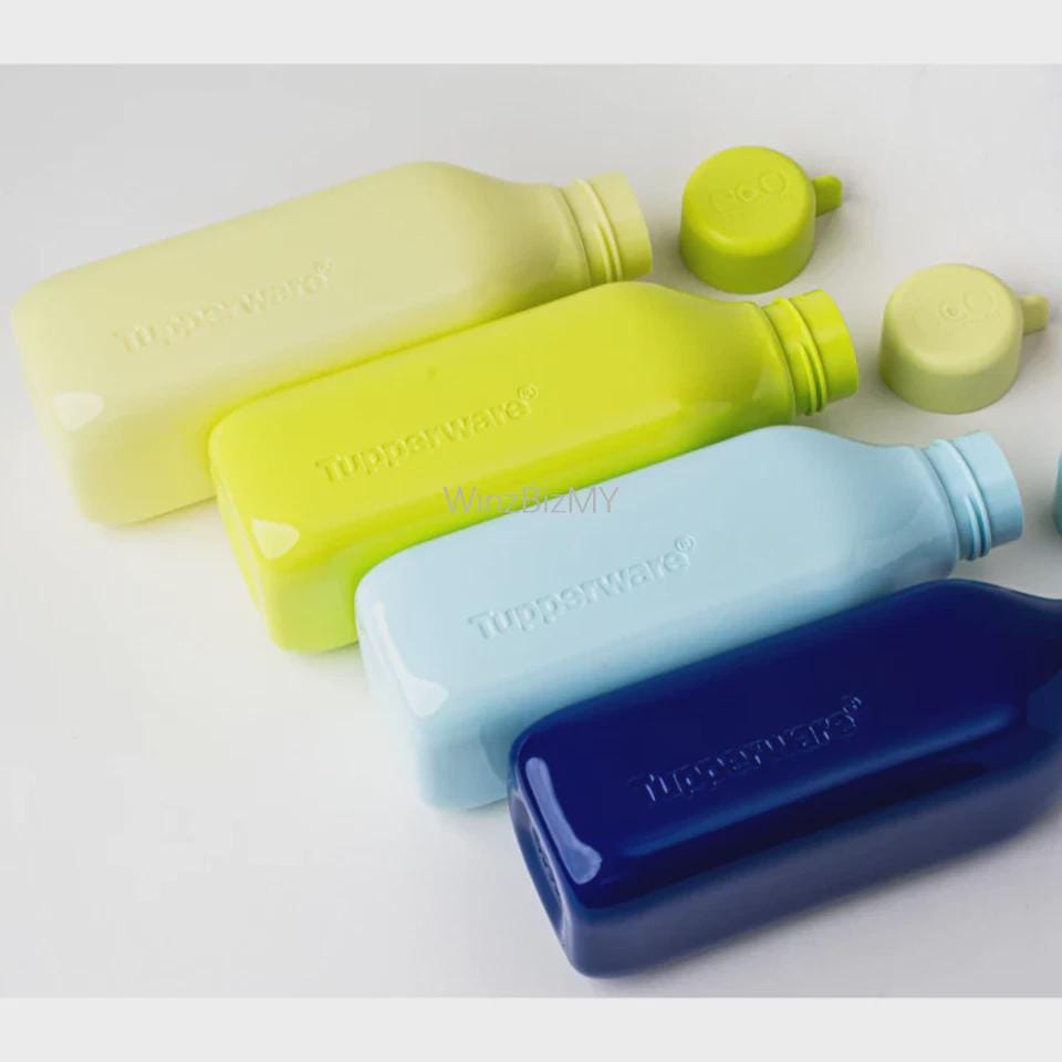 タッパーウェア スクエアエコボトル（4個セット）500ml/16.9オンス