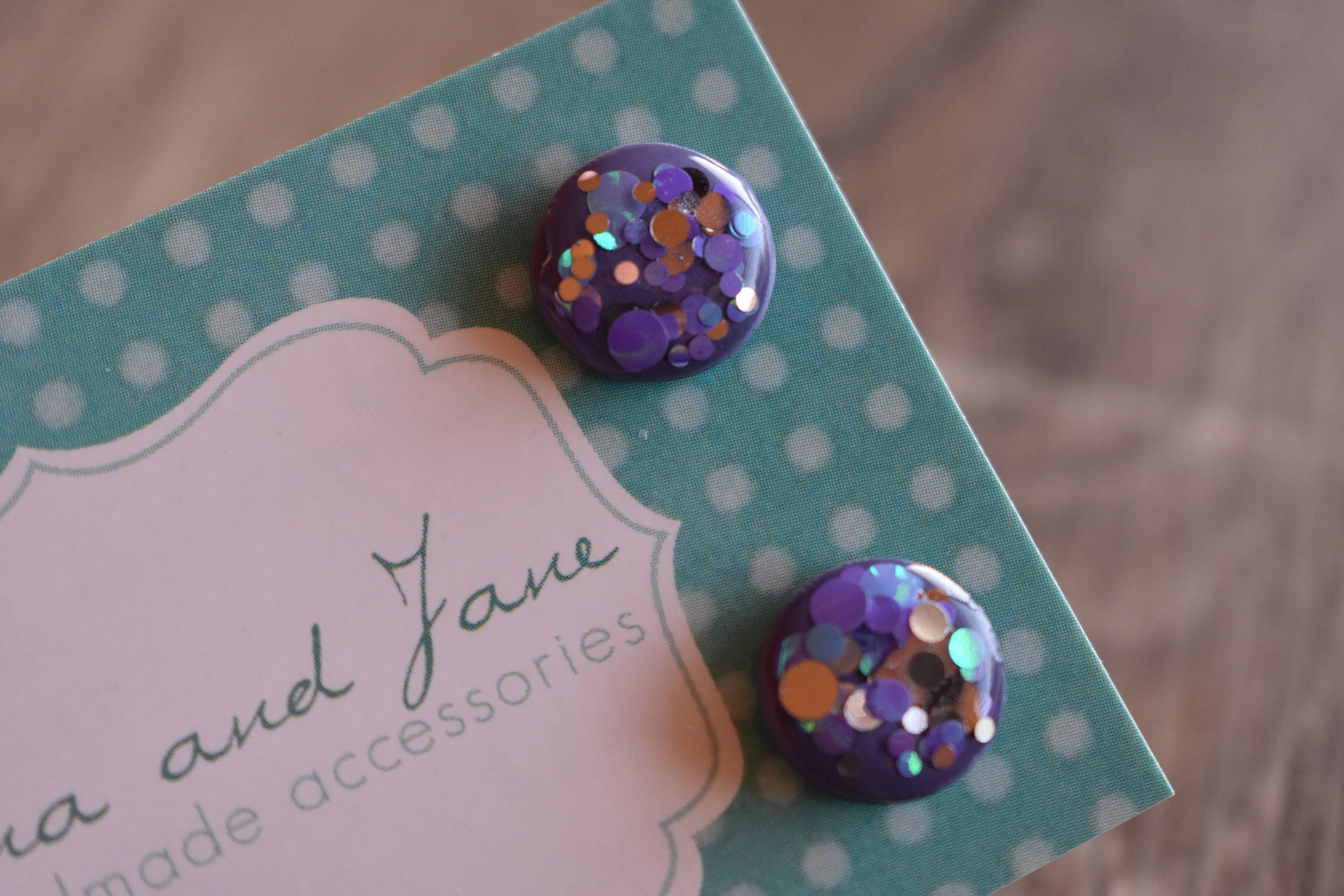 Pflaume Konfetti Pop Ohrstecker | Etsy