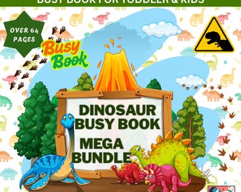 Dinosaur Busy Book: 64-Page Learning Binder (PDF Printable)