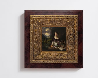Vintage verzierten Holzbilderrahmen, Antiker Europäischer Ölgemälderahmen, Massivholz Barock Wanddekoration, Klassischer Galerie Kunst Rahmen