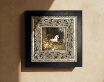 Vintage Silber Massivholzrahmen | Verzierter Dekorativer Bilderrahmen | Klassische Europäische Kunstanzeige | Wand-Galerierahmen