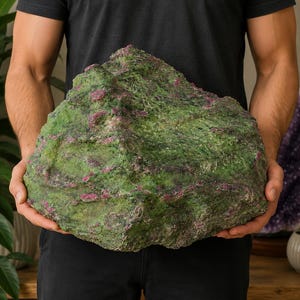 10 kg dużego, surowego kamienia rubinowego zoisytu | Surowe bryły naturalnych kamieni szlachetnych | Oszałamiający okaz zielono-różowego kryształu | Kamień leczniczy Reiki do obróbki kamienia