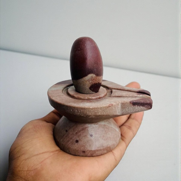 Natural Narmadeshwar Shivling Stone | Sacred Narmada River Banalinga | Rare Shiva Lingam for Home Temple Puja | Healing Crystal Stone Gift
