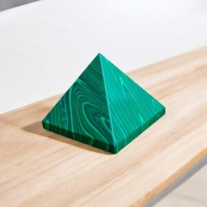 Large Green Malachite Pyramid,Healing Crystal, 112g Gemstone, Transformation Stone, Prosperity, Heart Chakra, Unique Spiritual Decor 2&quot;