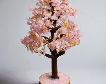 HUGE 14" Rose Quartz Crystal Tree | Handmade Crystal Rose Quartz Crystal Healing Gemstone Tree of Life for Love & Heart Chakra Home Decor