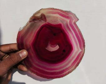 Große rote Druzy Achat Untersetzer Platte, natürliche Geode Kristall Scheibe, rote Achat Schmuckschale, glitzernde Druzy Achat Wohnkultur, einzigartige Kristall Geschenk