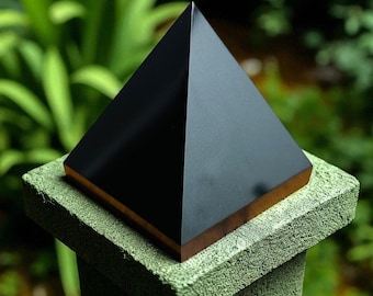 Large Black Tourmaline Crystal Pyramid | Polished Healing Stone for Grounding, Protection & Decor 65-75MM