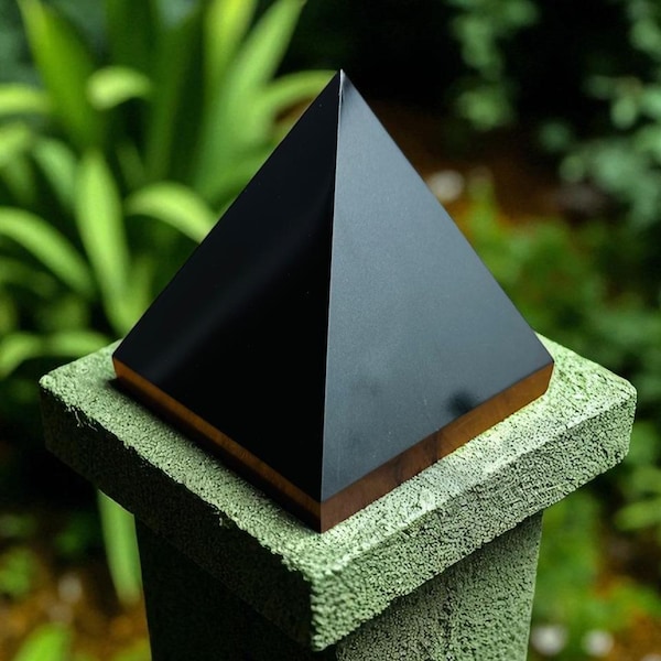 Large Black Tourmaline Crystal Pyramid | Polished Healing Stone for Grounding, Protection & Decor 65-75MM