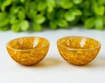 Large Citrine Crystal Bowl | Yellow Citrine Crystal Healing Stone for Abundance, Prosperity & Home Office Decorative Crystal Bowl 3inch