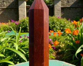 Riesiger roter Jaspis Kristallturm | 28 cm Polierter Heilstein