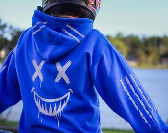 Reflective Biker Hoodie, Cybersignalism Rider Hoodie, Streetwear