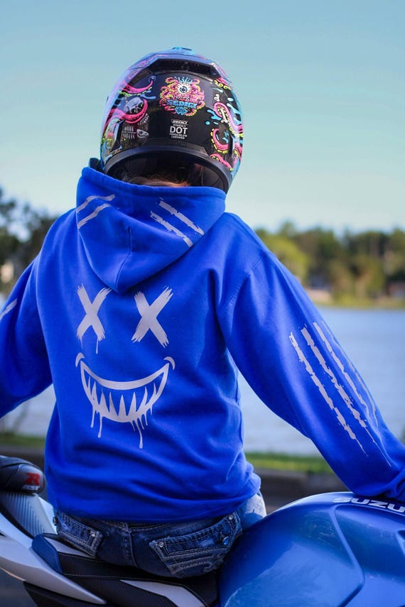 Reflective Smiley hoodie | biker hoodie, reflective hoodie, men’s hoodie