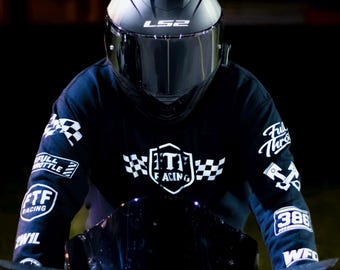 反射素材のモーターサイクルパーカー | レーシングストリートウェアパーカー | バイカーパーカー | フルスロットルレーシングプルオーバー | モータースポーツパーカーギフト