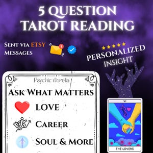 5 Fragen Tarot-Lesung Same Hour, psychische Liebe & Karriere Lesung Sofortige Lieferung Tarot-Kartenlegung mit Genauer Spiritueller Einsicht